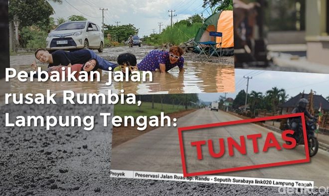 Before-After Jalanan di Lampung Tengah: Dulu Bak Kubangan, Kini Mulus